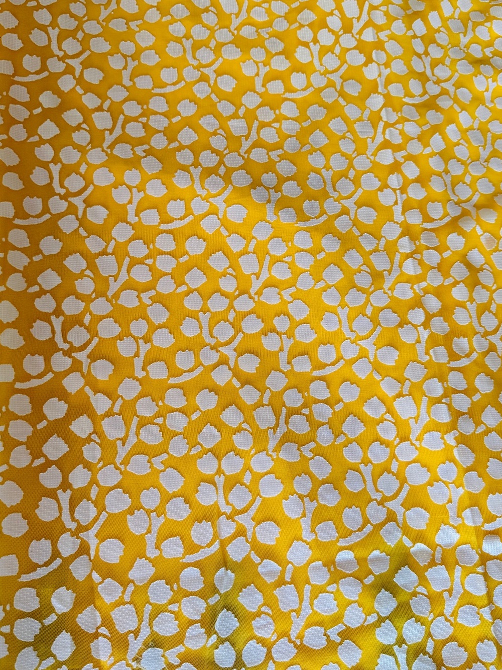 Bright Yellow and White Patterned sari 🥻